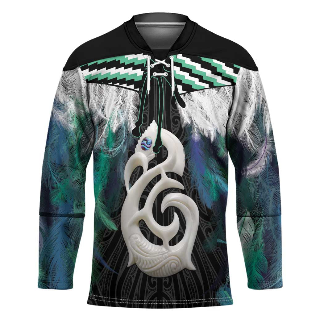 Aotearoa Korowai Motif Hockey Jersey Hei Manaia Poutama Maori Pattern - Polynesian Pride
