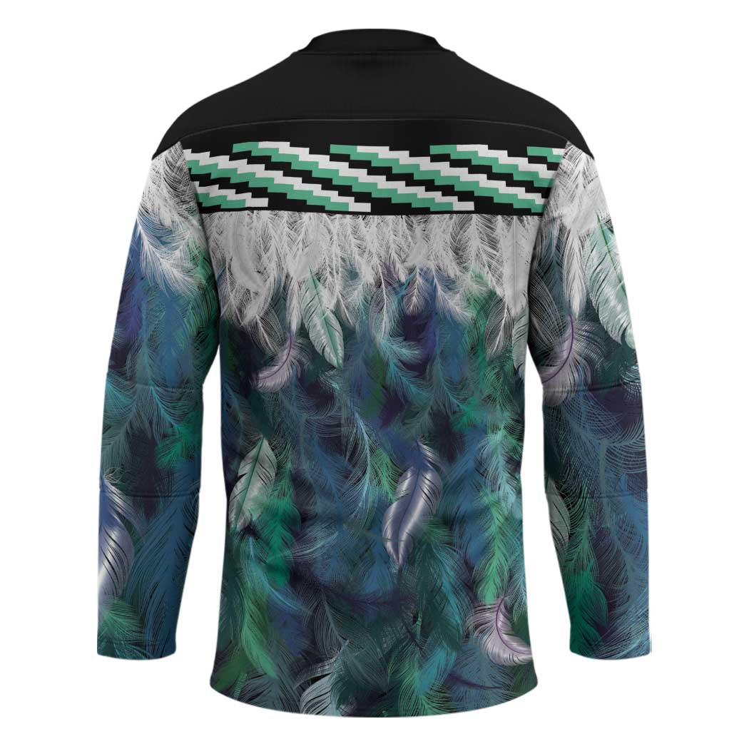 Aotearoa Korowai Motif Hockey Jersey Hei Manaia Poutama Maori Pattern - Polynesian Pride