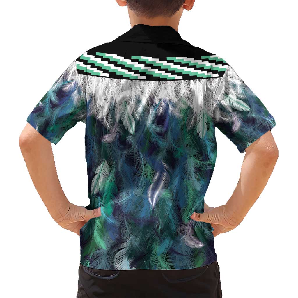 Aotearoa Korowai Motif Kid Hawaiian Shirt Hei Manaia Poutama Maori Pattern LT14 - Polynesian Pride
