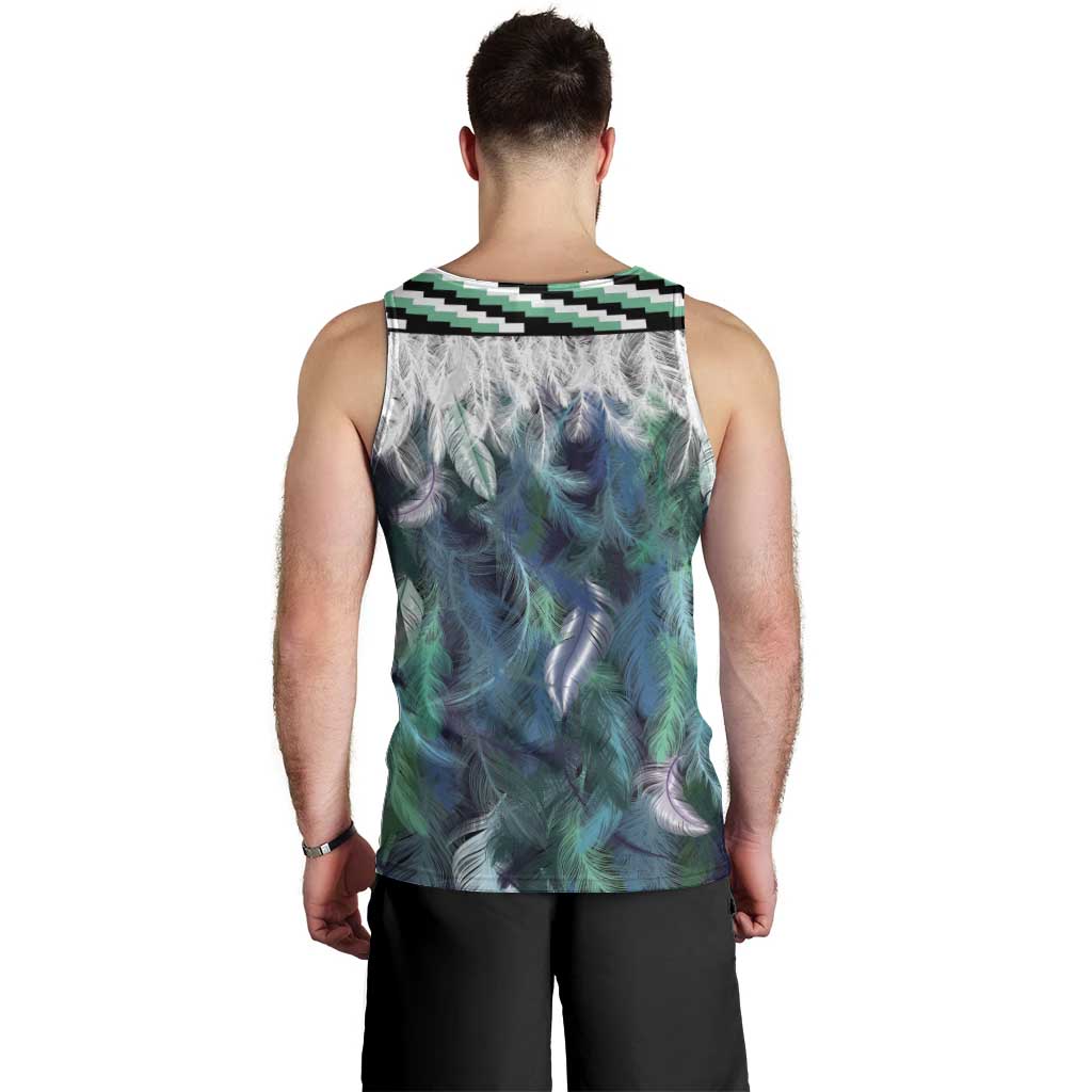 Aotearoa Korowai Motif Men Tank Top Hei Manaia Poutama Maori Pattern