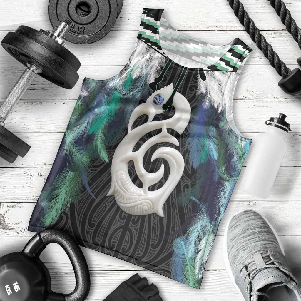 Aotearoa Korowai Motif Men Tank Top Hei Manaia Poutama Maori Pattern