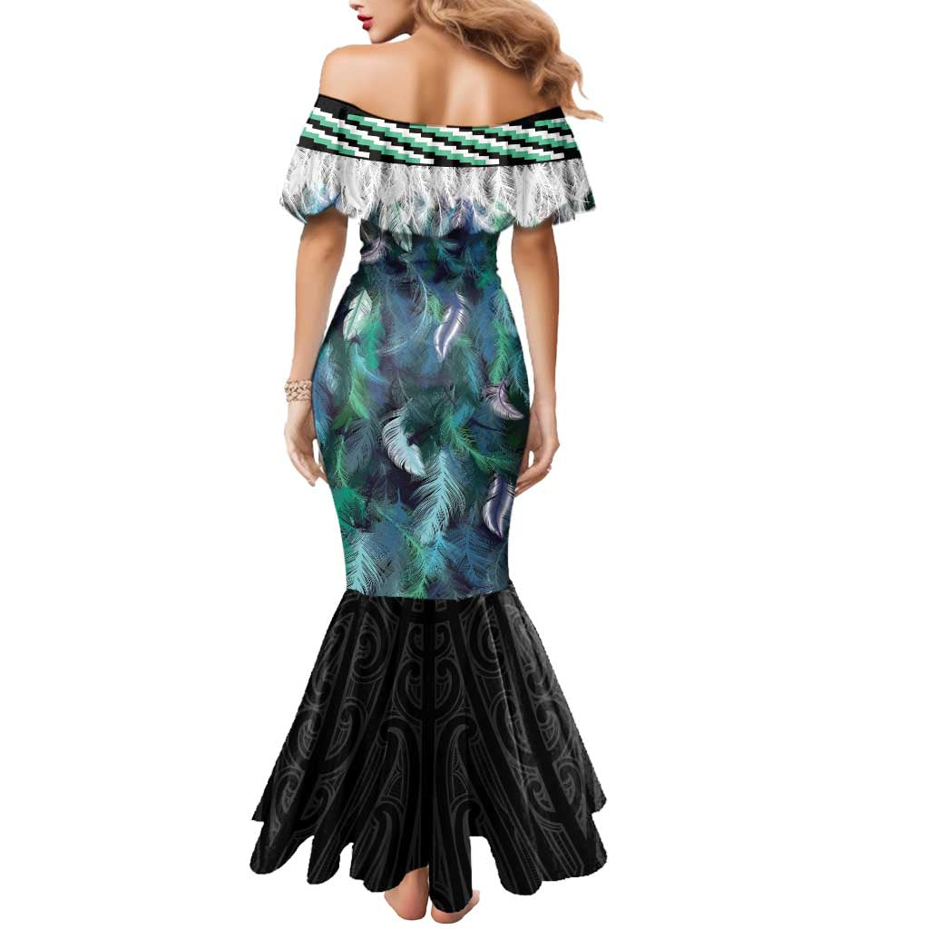 Aotearoa Korowai Motif Mermaid Dress Hei Manaia Poutama Maori Pattern