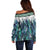 Aotearoa Korowai Motif Off Shoulder Sweater Hei Manaia Poutama Maori Pattern