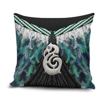 Aotearoa Korowai Motif Pillow Cover Hei Manaia Poutama Maori Pattern - Polynesian Pride
