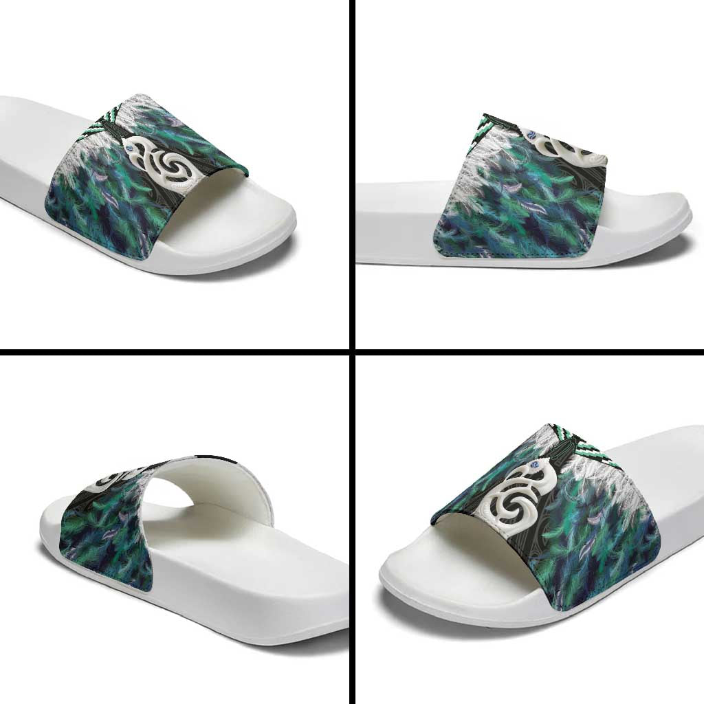 Aotearoa Korowai Motif Slide Sandals Hei Manaia Poutama Maori Pattern - Polynesian Pride