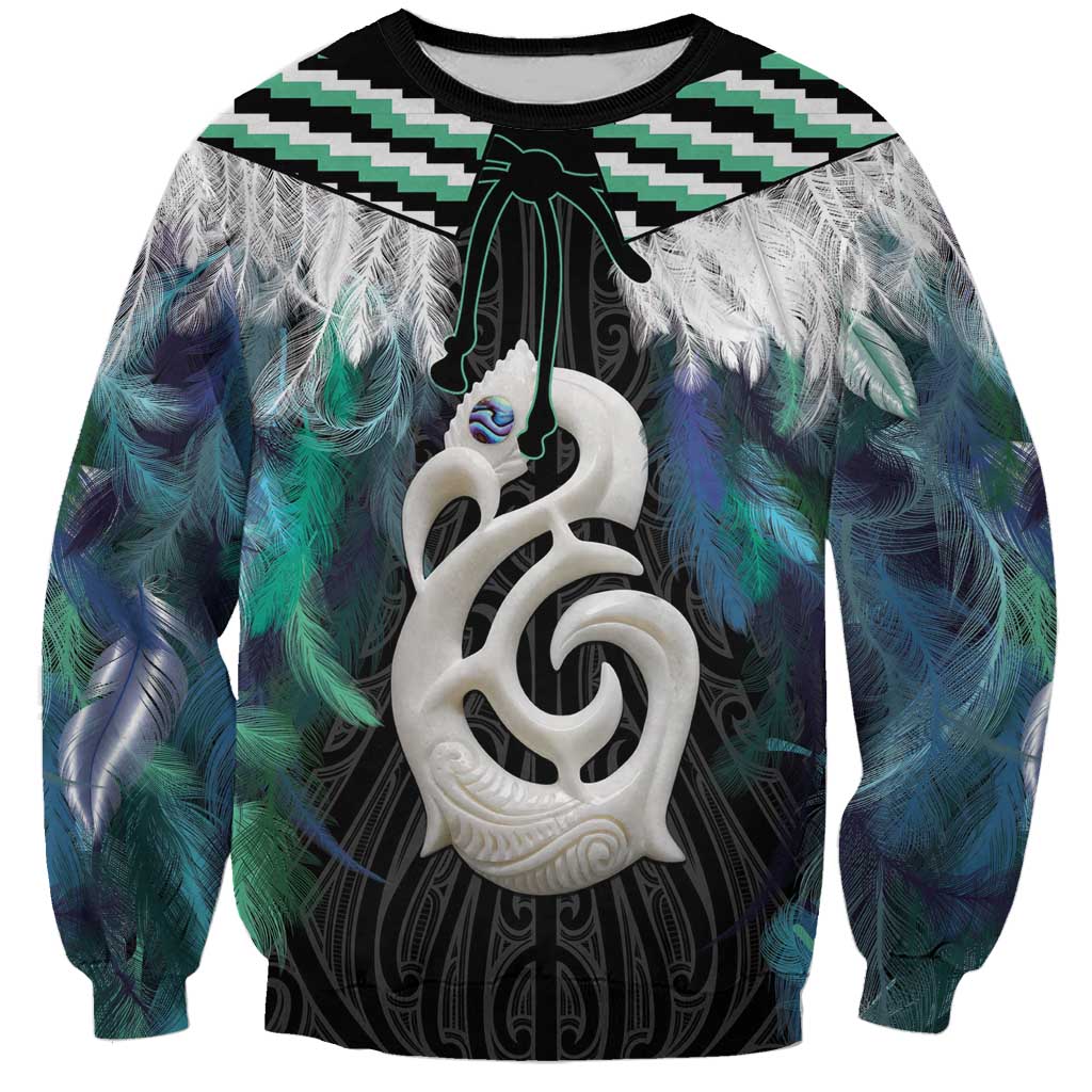 Aotearoa Korowai Motif Sweatshirt Hei Manaia Poutama Maori Pattern