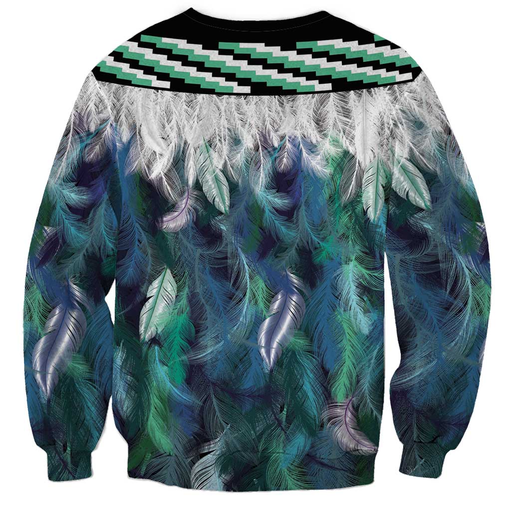 Aotearoa Korowai Motif Sweatshirt Hei Manaia Poutama Maori Pattern LT14 - Polynesian Pride