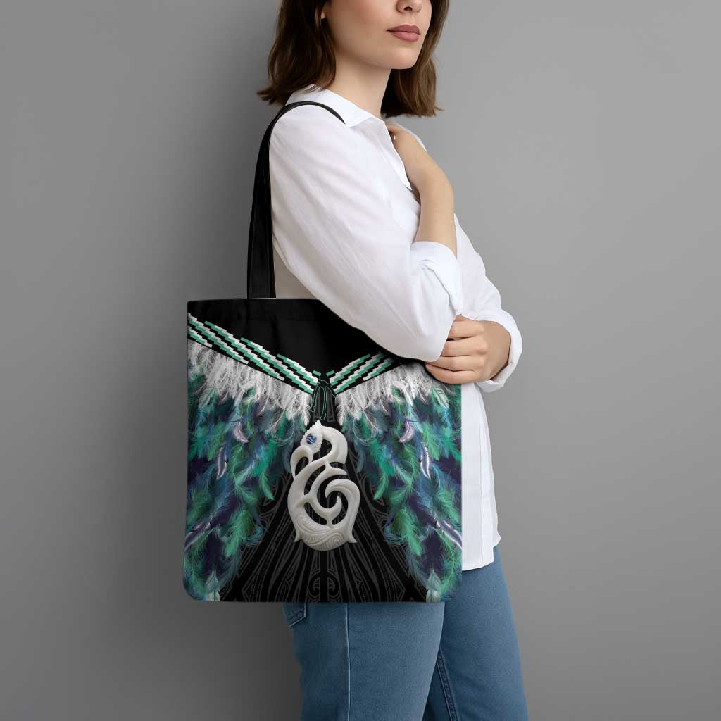 Aotearoa Korowai Motif Tote Bag Hei Manaia Poutama Maori Pattern - Polynesian Pride