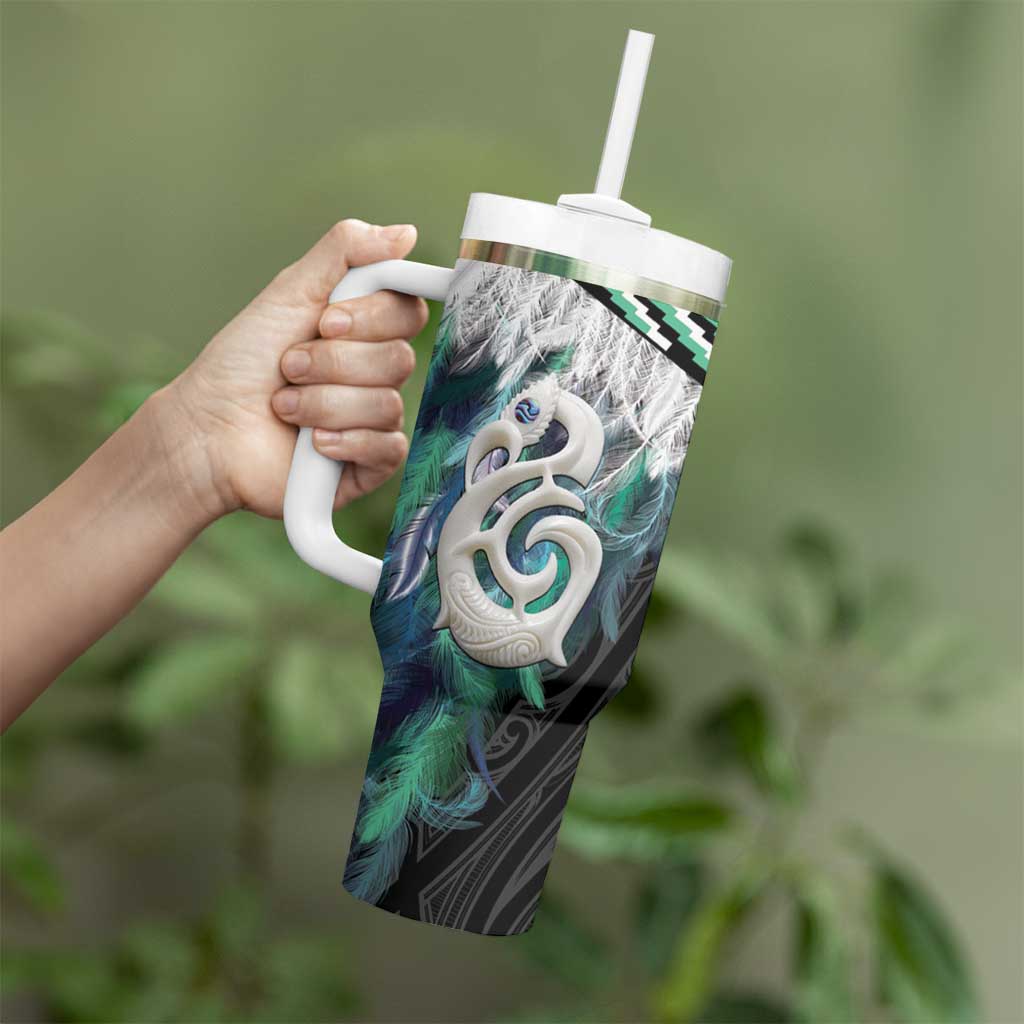 Aotearoa Korowai Motif Tumbler With Handle Hei Manaia Poutama Maori Pattern