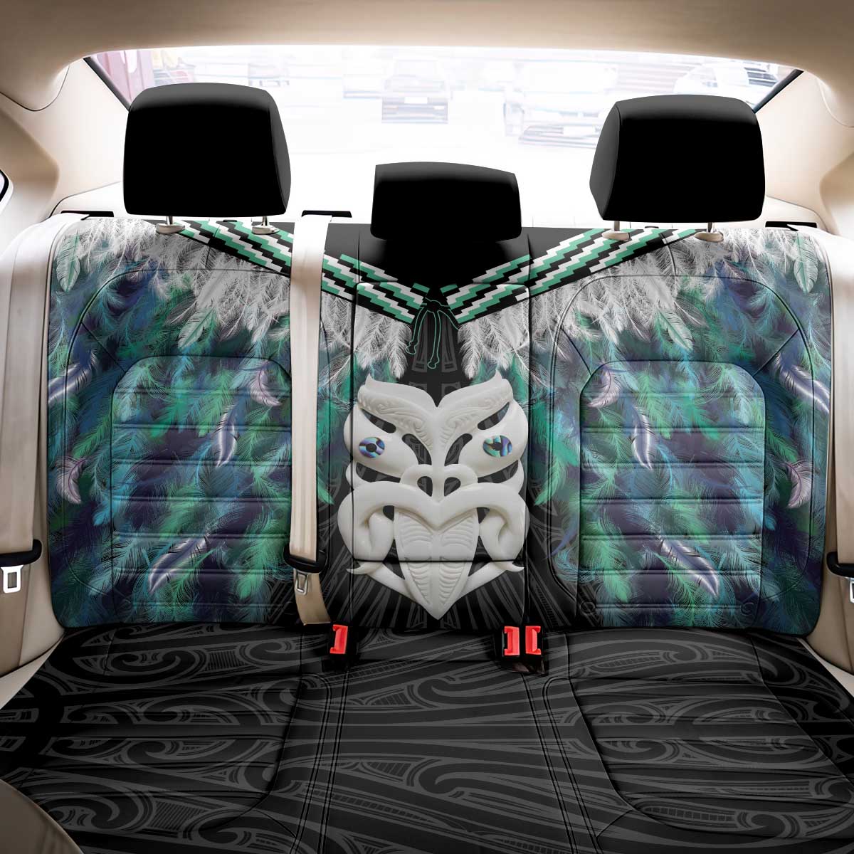 Aotearoa Korowai Motif Back Car Seat Cover Maori Wheku Poutama
