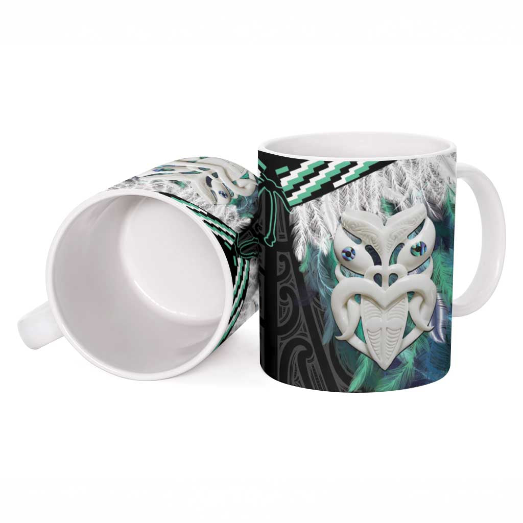 Aotearoa Korowai Motif Ceramic Mug Maori Wheku Poutama - Polynesian Pride