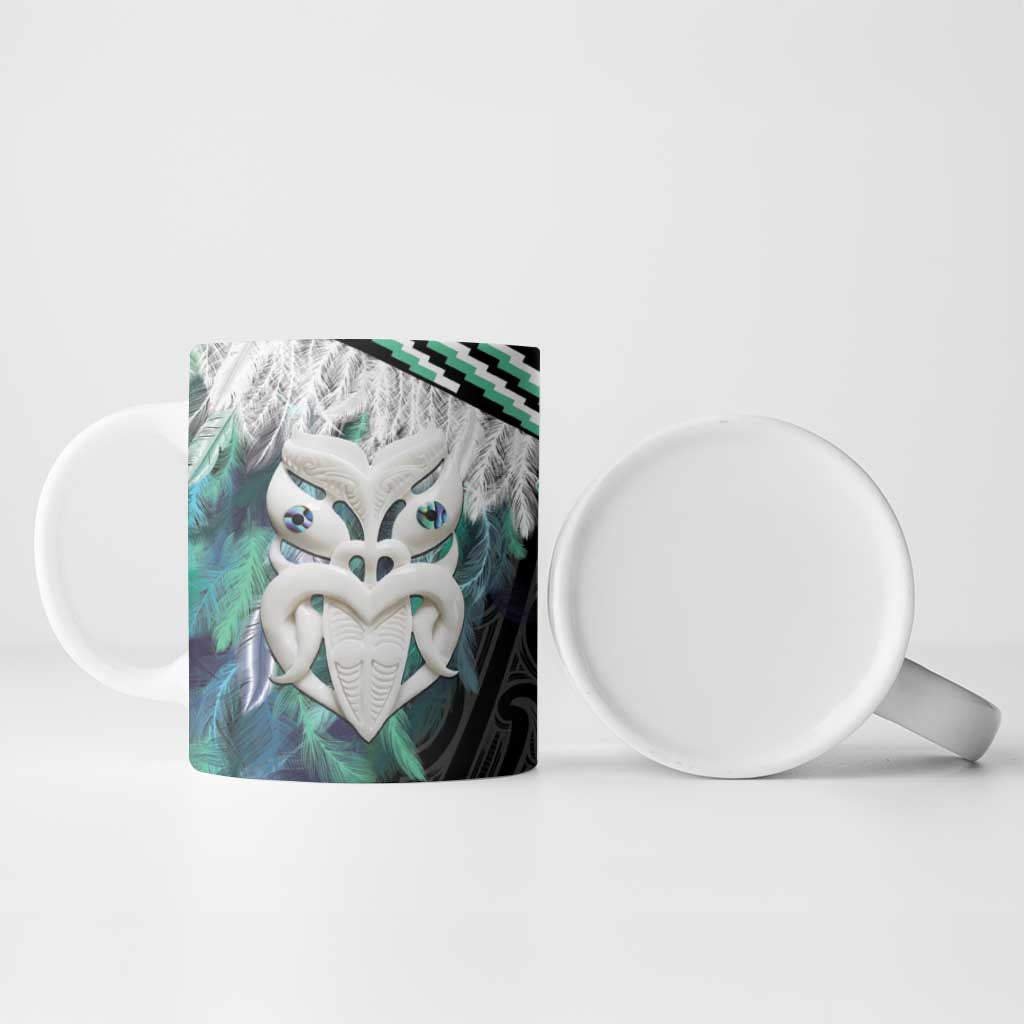 Aotearoa Korowai Motif Ceramic Mug Maori Wheku Poutama - Polynesian Pride