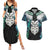 Aotearoa Korowai Motif Couples Matching Summer Maxi Dress and Hawaiian Shirt Maori Wheku Poutama