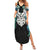 Aotearoa Korowai Motif Family Matching Summer Maxi Dress and Hawaiian Shirt Maori Wheku Poutama