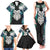 Aotearoa Korowai Motif Family Matching Tank Maxi Dress and Hawaiian Shirt Maori Wheku Poutama