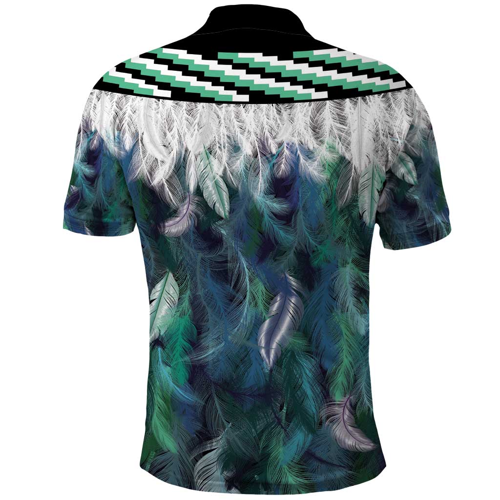 Aotearoa Korowai Motif Polo Shirt Maori Wheku Poutama