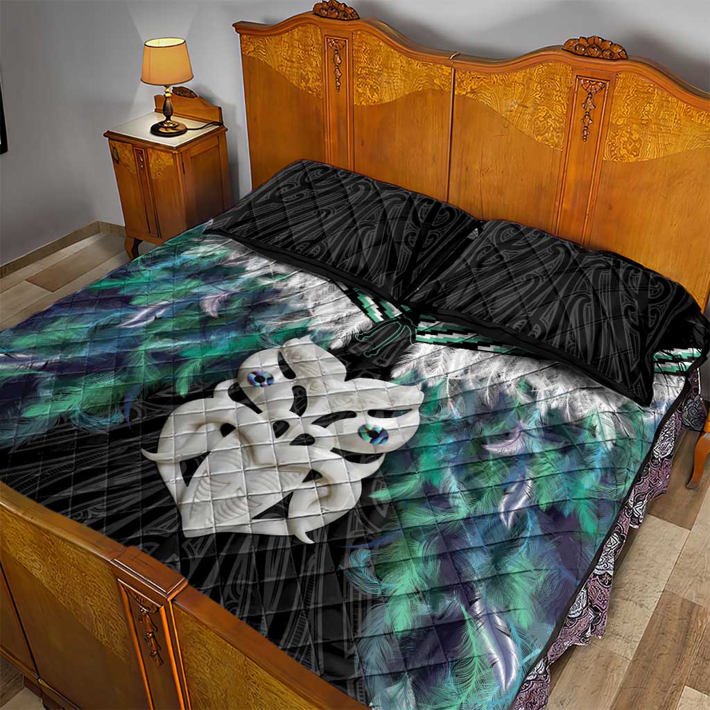 Aotearoa Korowai Motif Quilt Bed Set Maori Wheku Poutama