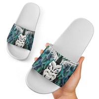 Aotearoa Korowai Motif Slide Sandals Maori Wheku Poutama - Polynesian Pride