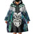 Aotearoa Korowai Motif Wearable Blanket Hoodie Maori Wheku Poutama