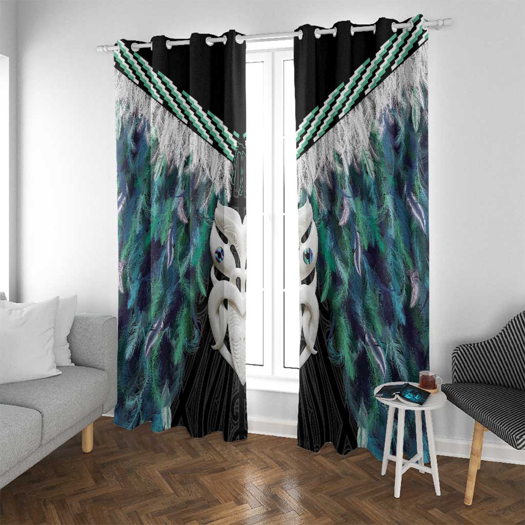 Aotearoa Korowai Motif Window Curtain Maori Wheku Poutama