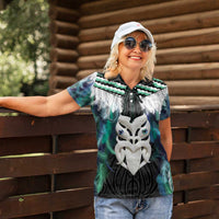 Aotearoa Korowai Motif Women Polo Shirt Maori Wheku Poutama