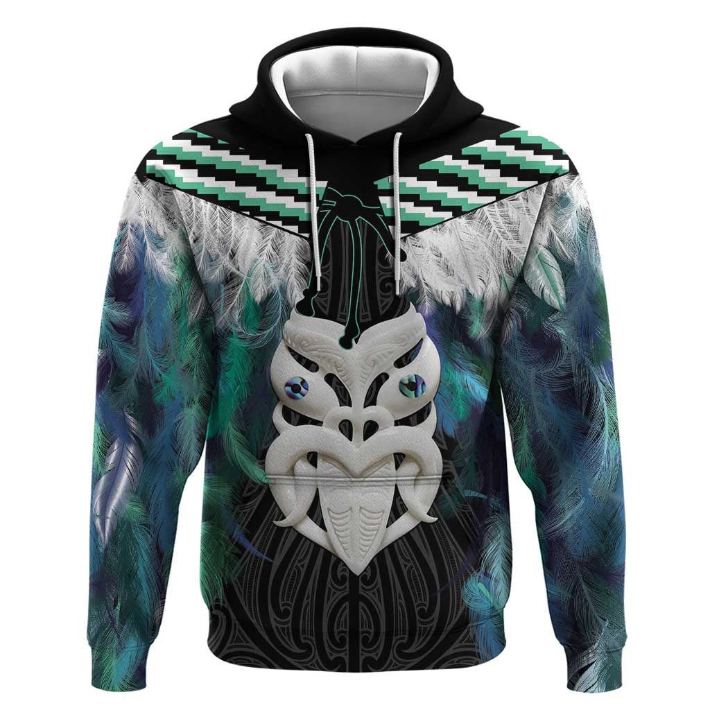 Aotearoa Korowai Motif Zip Hoodie Maori Wheku Poutama