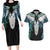 Aotearoa Korowai Motif Couples Matching Long Sleeve Bodycon Dress and Hawaiian Shirt Maori Tane Poutama