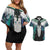 Aotearoa Korowai Motif Couples Matching Off Shoulder Short Dress and Hawaiian Shirt Maori Tane Poutama