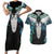 Aotearoa Korowai Motif Couples Matching Short Sleeve Bodycon Dress and Hawaiian Shirt Maori Tane Poutama