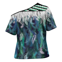 Aotearoa Korowai Motif Cross Shoulder Shirt Maori Tane Poutama - Polynesian Pride