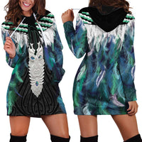 Aotearoa Korowai Motif Hoodie Dress Maori Tane Poutama