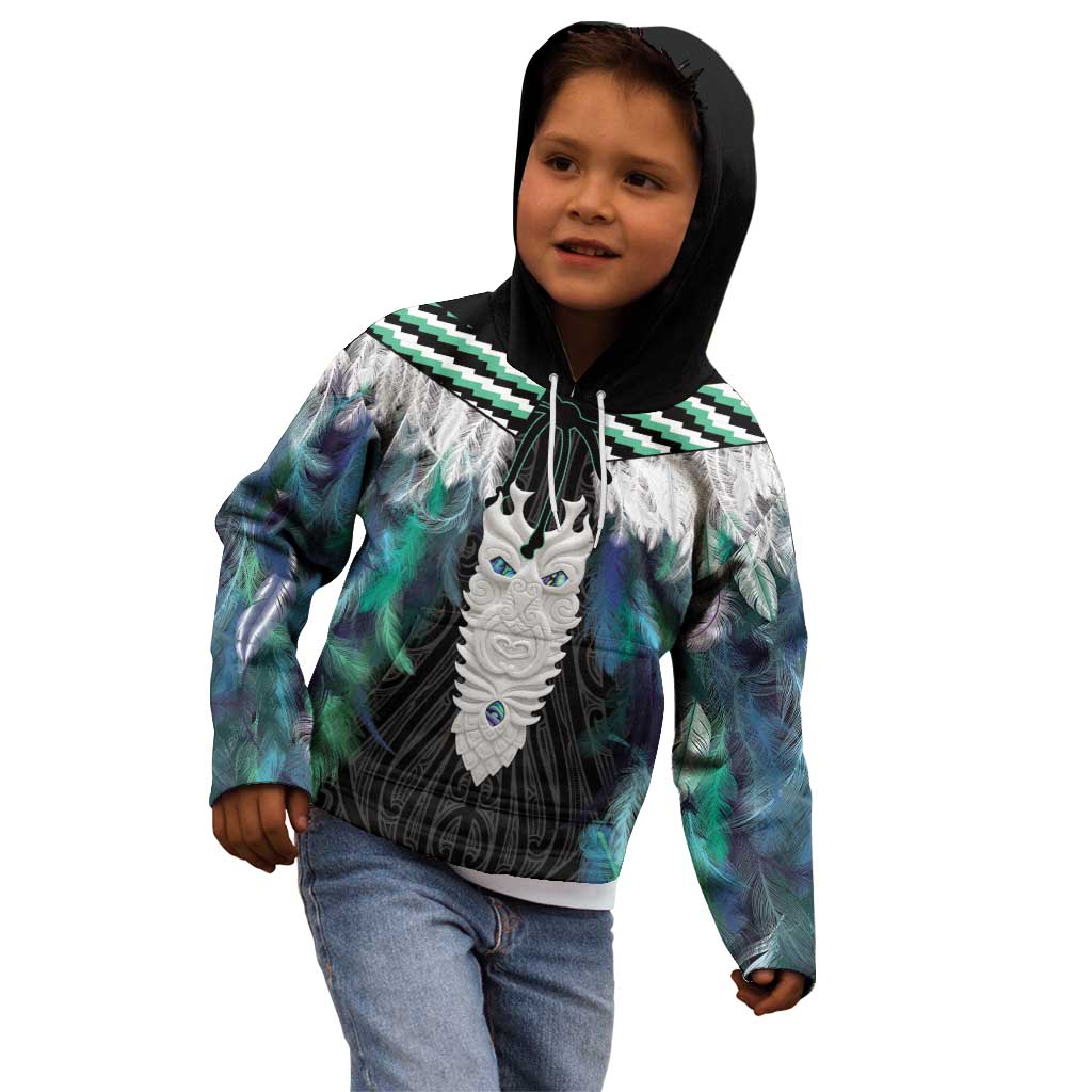 Aotearoa Korowai Motif Kid Hoodie Maori Tane Poutama