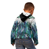 Aotearoa Korowai Motif Kid Hoodie Maori Tane Poutama