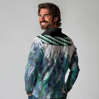 Aotearoa Korowai Motif Long Sleeve Polo Shirt Maori Tane Poutama LT14 - Polynesian Pride