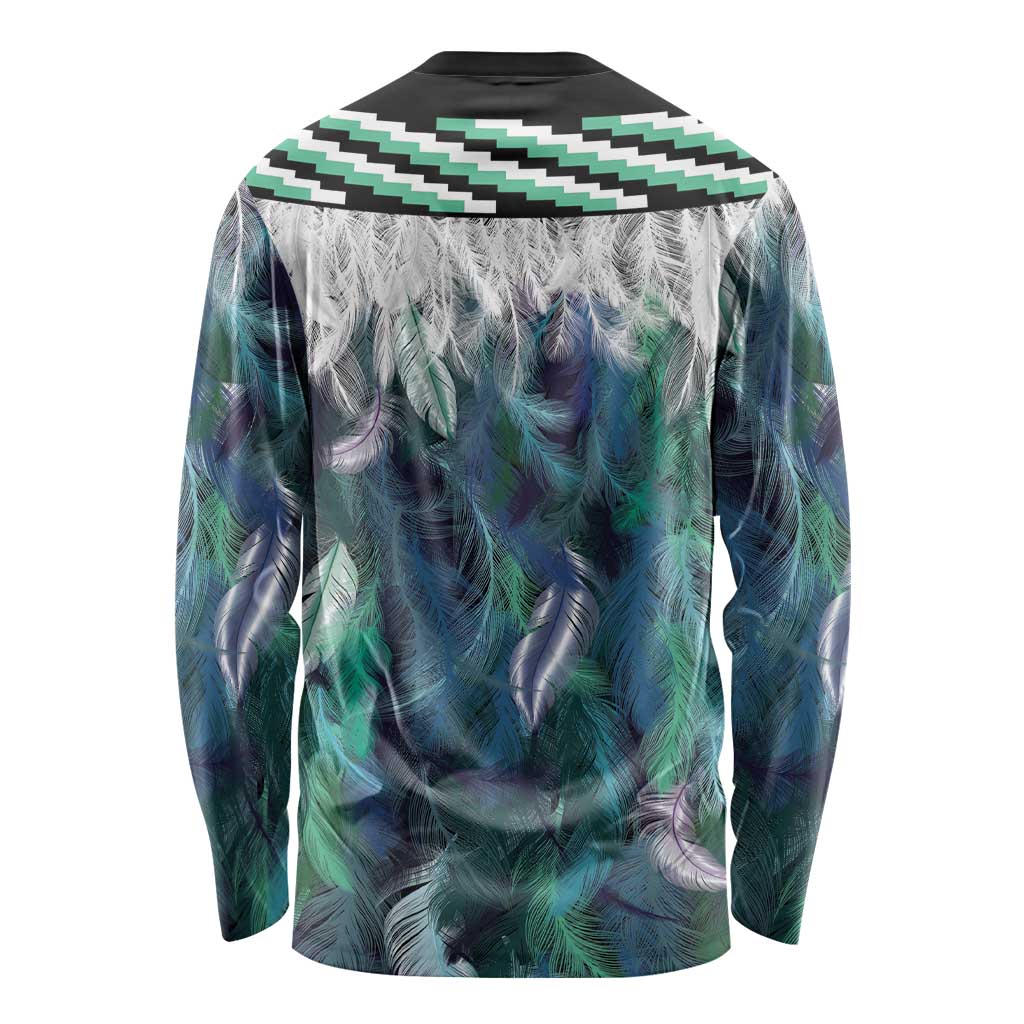 Aotearoa Korowai Motif Long Sleeve Shirt Maori Tane Poutama LT14 - Polynesian Pride