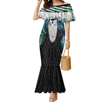 Aotearoa Korowai Motif Mermaid Dress Maori Tane Poutama