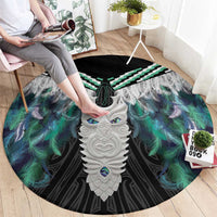 Aotearoa Korowai Motif Round Carpet Maori Tane Poutama LT14 - Polynesian Pride