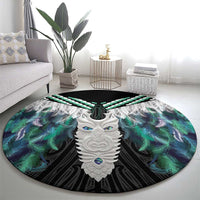 Aotearoa Korowai Motif Round Carpet Maori Tane Poutama LT14 - Polynesian Pride