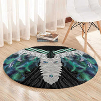 Aotearoa Korowai Motif Round Carpet Maori Tane Poutama LT14 - Polynesian Pride