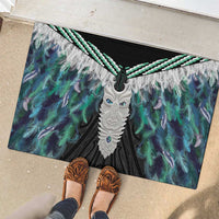 Aotearoa Korowai Motif Rubber Doormat Maori Tane Poutama