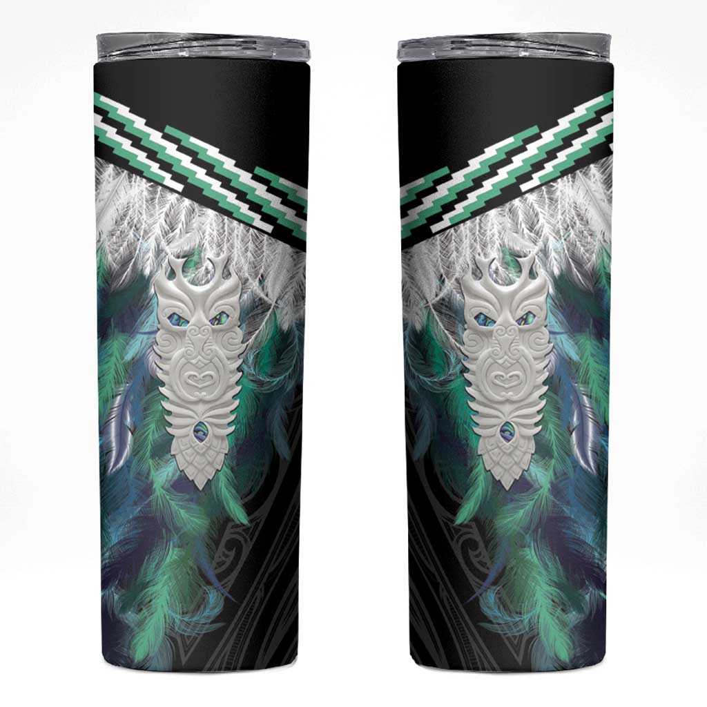 Aotearoa Korowai Motif Skinny Tumbler Maori Tane Poutama