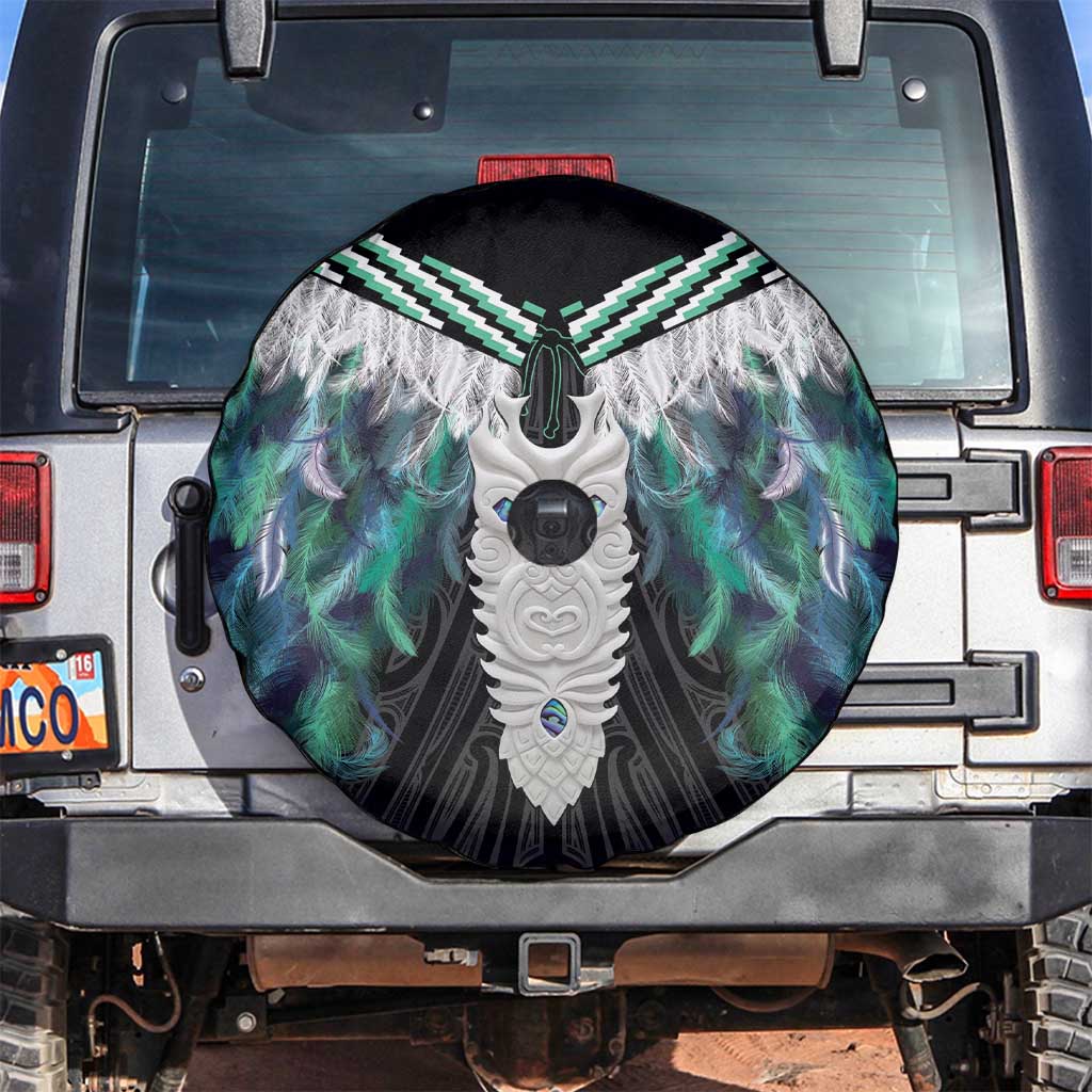 Aotearoa Korowai Motif Spare Tire Cover Maori Tane Poutama LT14 Turquoise - Polynesian Pride