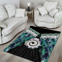 Aotearoa Korowai Motif Area Rug Maori Koru Poutama