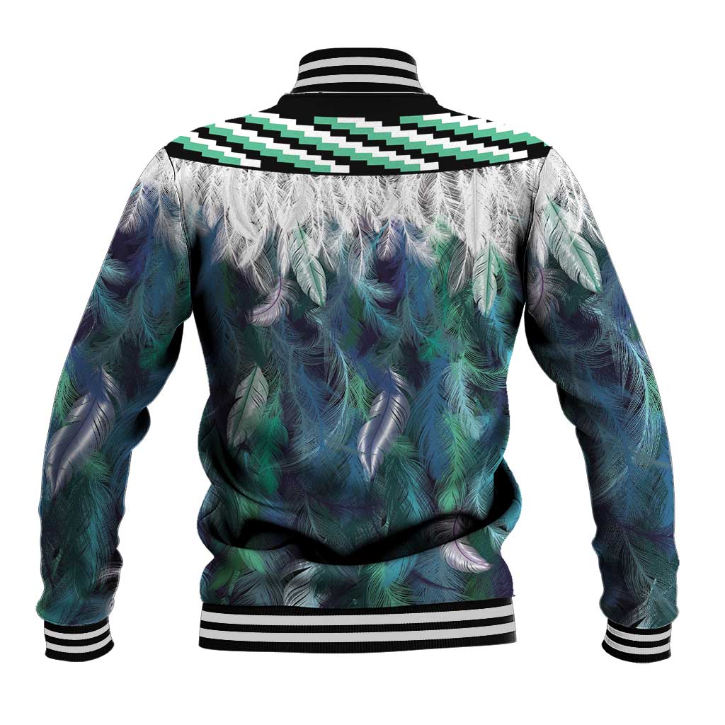 Aotearoa Korowai Motif Baseball Jacket Maori Koru Poutama