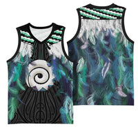 Aotearoa Korowai Motif Basketball Jersey Maori Koru Poutama LT14 - Polynesian Pride