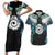 Aotearoa Korowai Motif Couples Matching Short Sleeve Bodycon Dress and Hawaiian Shirt Maori Koru Poutama