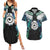 Aotearoa Korowai Motif Couples Matching Summer Maxi Dress and Hawaiian Shirt Maori Koru Poutama