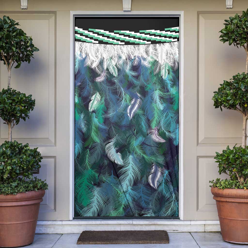 Aotearoa Korowai Motif Door Cover Maori Koru Poutama - Polynesian Pride