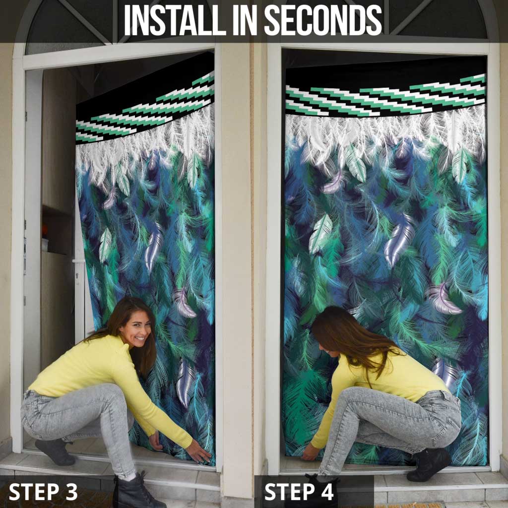 Aotearoa Korowai Motif Door Cover Maori Koru Poutama - Polynesian Pride