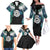 Aotearoa Korowai Motif Family Matching Off The Shoulder Long Sleeve Dress and Hawaiian Shirt Maori Koru Poutama